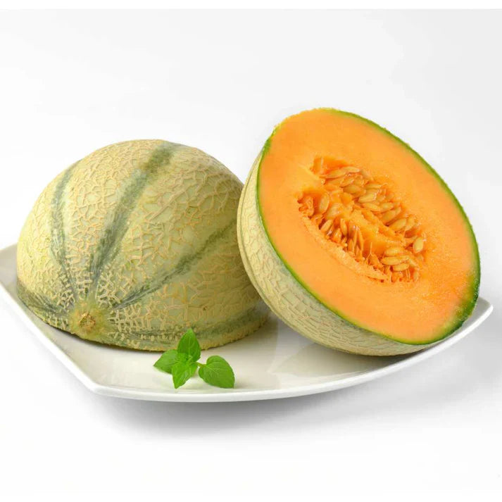 Musk Melon Round With Greenish Stripes F1 Hybrid Black Seeds (200 Seeds)